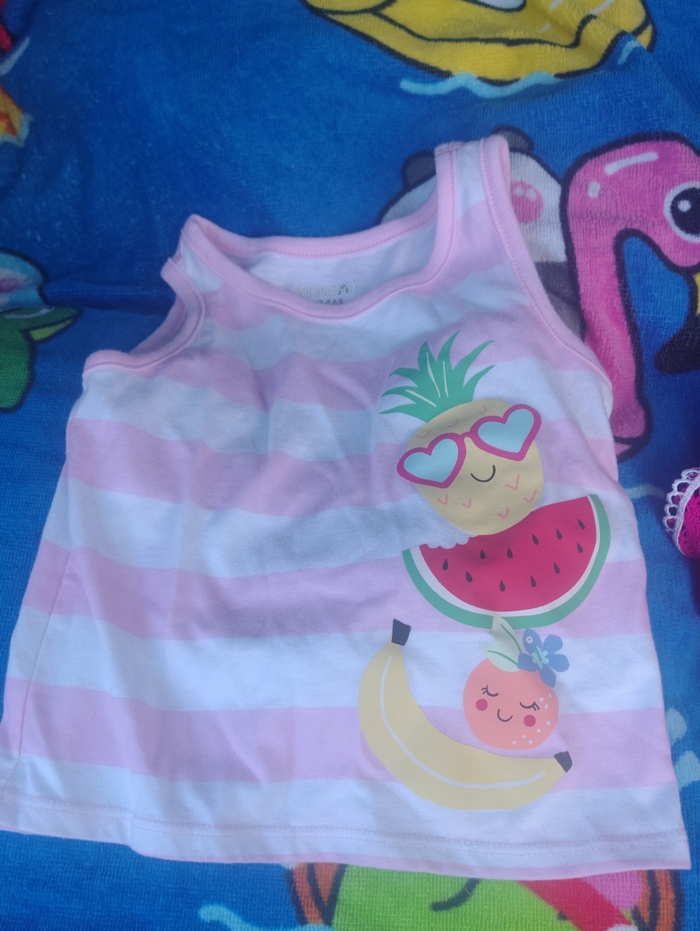 Garanimals Pink and White Striped Fruit Tank Top